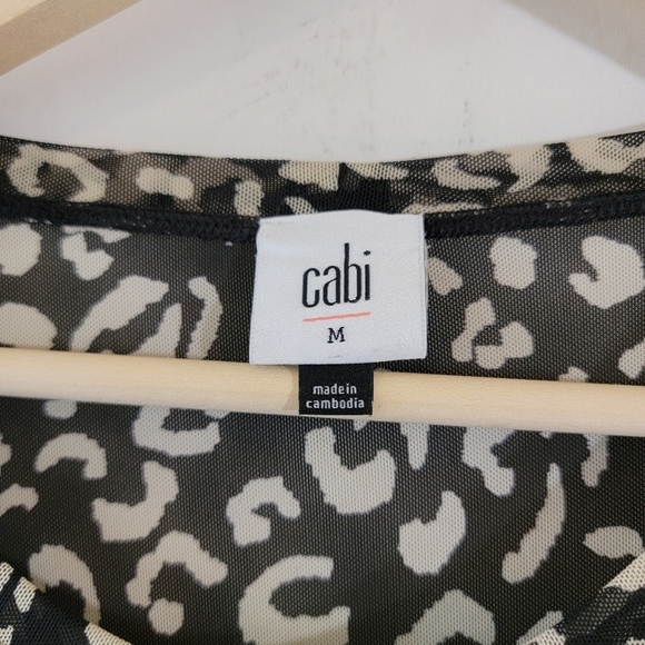 NEW Cabi Black White Skin Print Sweatheart Top M Y2K Whimsygoth Fairy Long Sleev - Picture 9 of 11